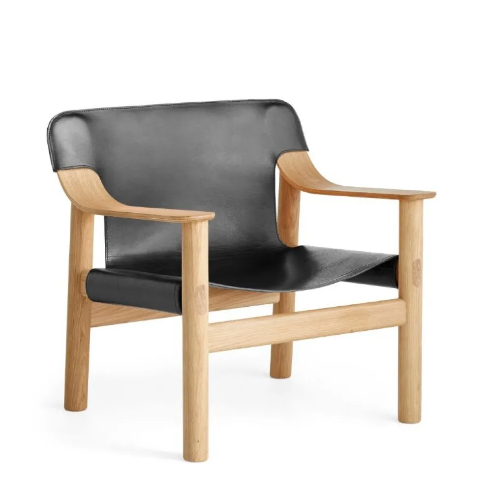 Hay Bernard Loungestol Lakeret Eg & Sort Læder^ Stole|Stue