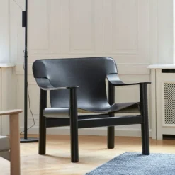 Hay Bernard Loungestol Sortlakeret Eg & Sort Læder^ Stole|Stue