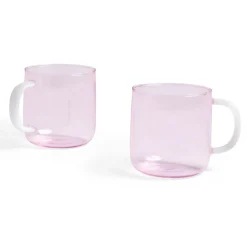 Hay Borosilicate Mug Pink With White Handle 2 stk.^ Køkken