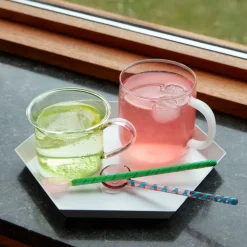 Hay Borosilicate Mug Pink With White Handle 2 stk.^ Køkken