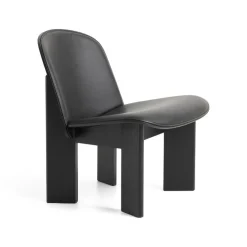 Hay Chisel Loungestol Sortlakeret Eg & Sort Sense Læder^ Stole|Stue