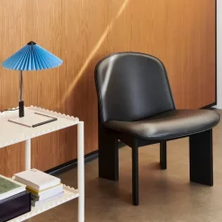 Hay Chisel Loungestol Sortlakeret Eg & Sort Sense Læder^ Stole|Stue