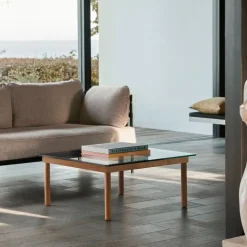 Hay Kofi Sofabord 80 x 80 Oak & Clear Glass^ Stue|Borde