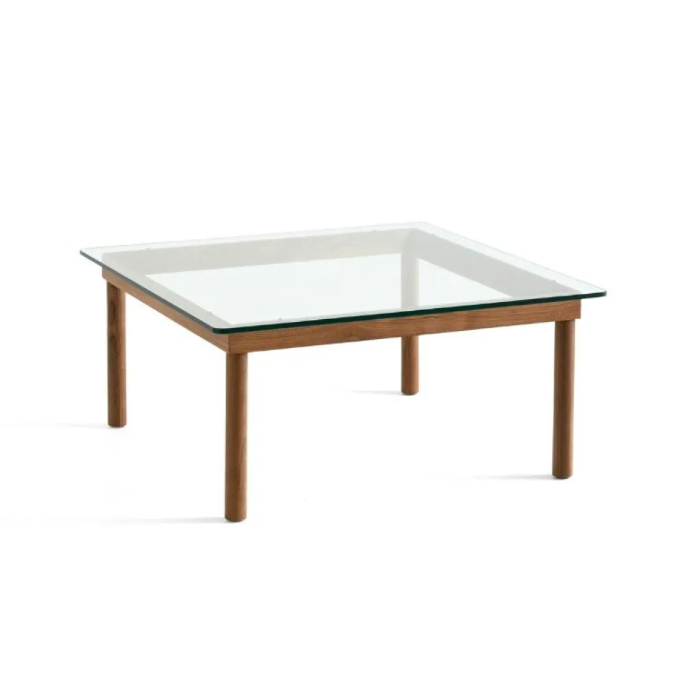 Hay Kofi Sofabord 80 x 80 Walnut & Clear Glass^ Stue|Borde