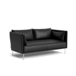 Hay Silhouette 2-Pers. Sofa Stål & Sort Sense Læder^ Sofaer|Stue