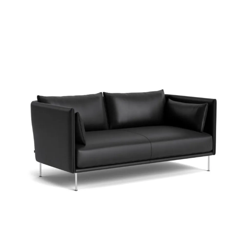 Hay Silhouette 2-Pers. Sofa Stål & Sort Sense Læder^ Sofaer|Stue