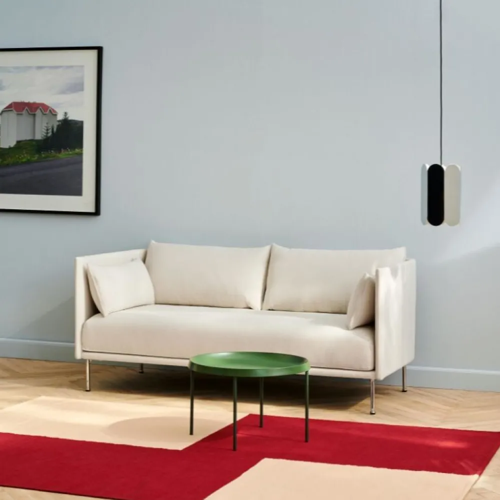 Hay Silhouette 2-Pers. Sofa Stål & Sort Sense Læder^ Sofaer|Stue