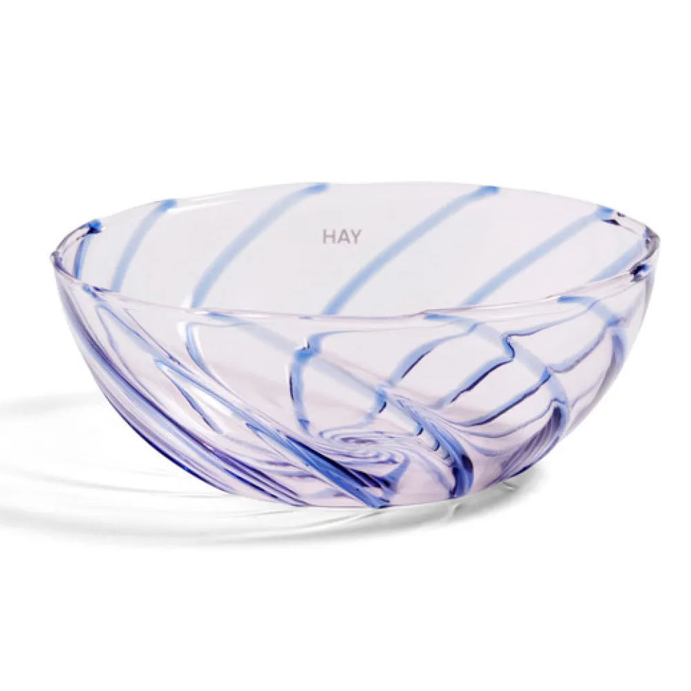 Hay Spin Bowl Set Of 2 Light Pink With Blue Stripe^ Skåle & Bakker