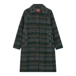 HEYANNO Believe Check Coat Deep Forest^Dame Overtøj