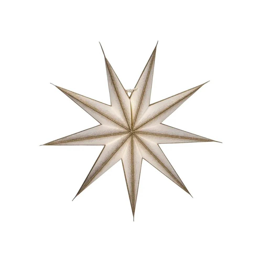 House Doctor 9 Point Star Off-White/Champagne Medium^ Julepynt