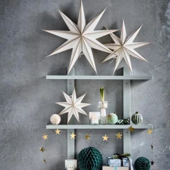 House Doctor 9 Point Star Off-White/Champagne Medium^ Julepynt