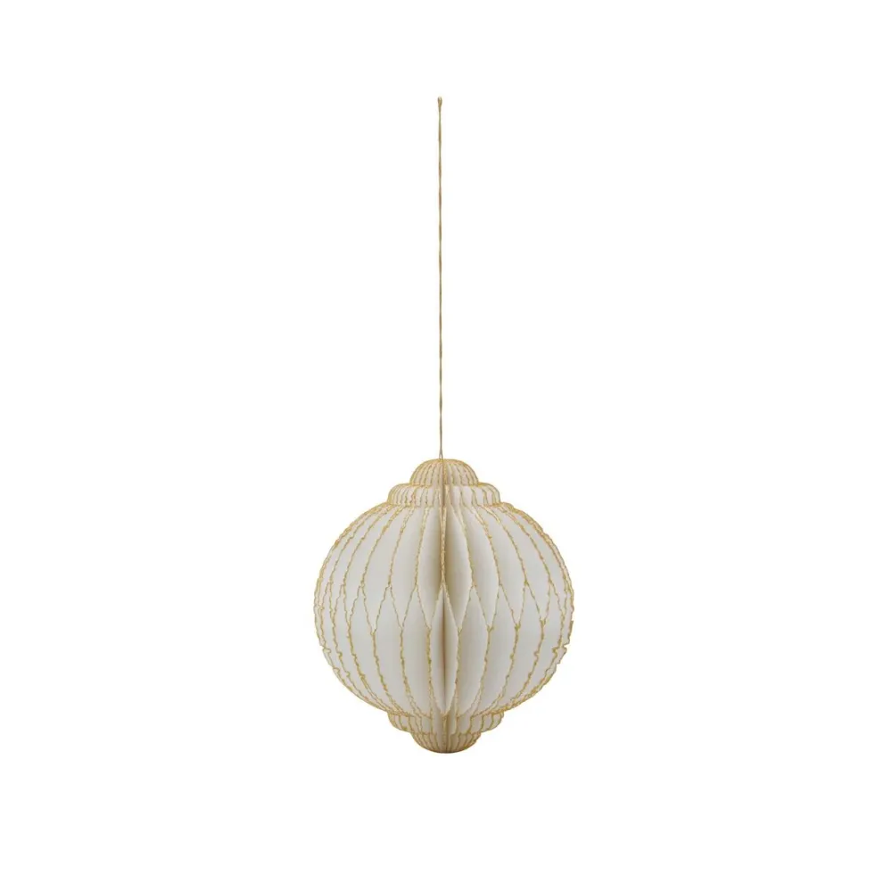 House Doctor Alsta Ornament Off-White/Golden Medium^ Julepynt