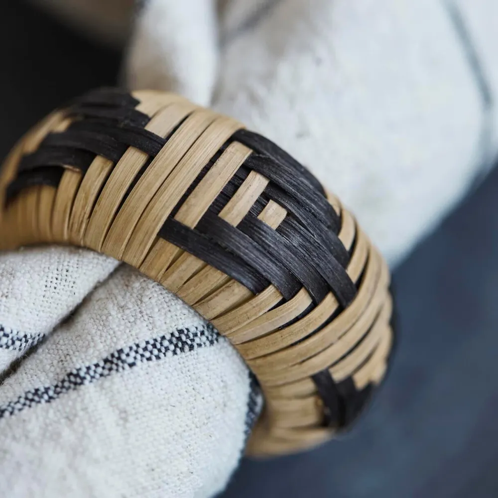 House Doctor Bam Napkin Rings Nature/Black^ Køkken