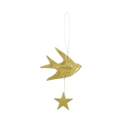 House Doctor Bird/Star/Heart Ornaments Antique Brass^ Julepynt