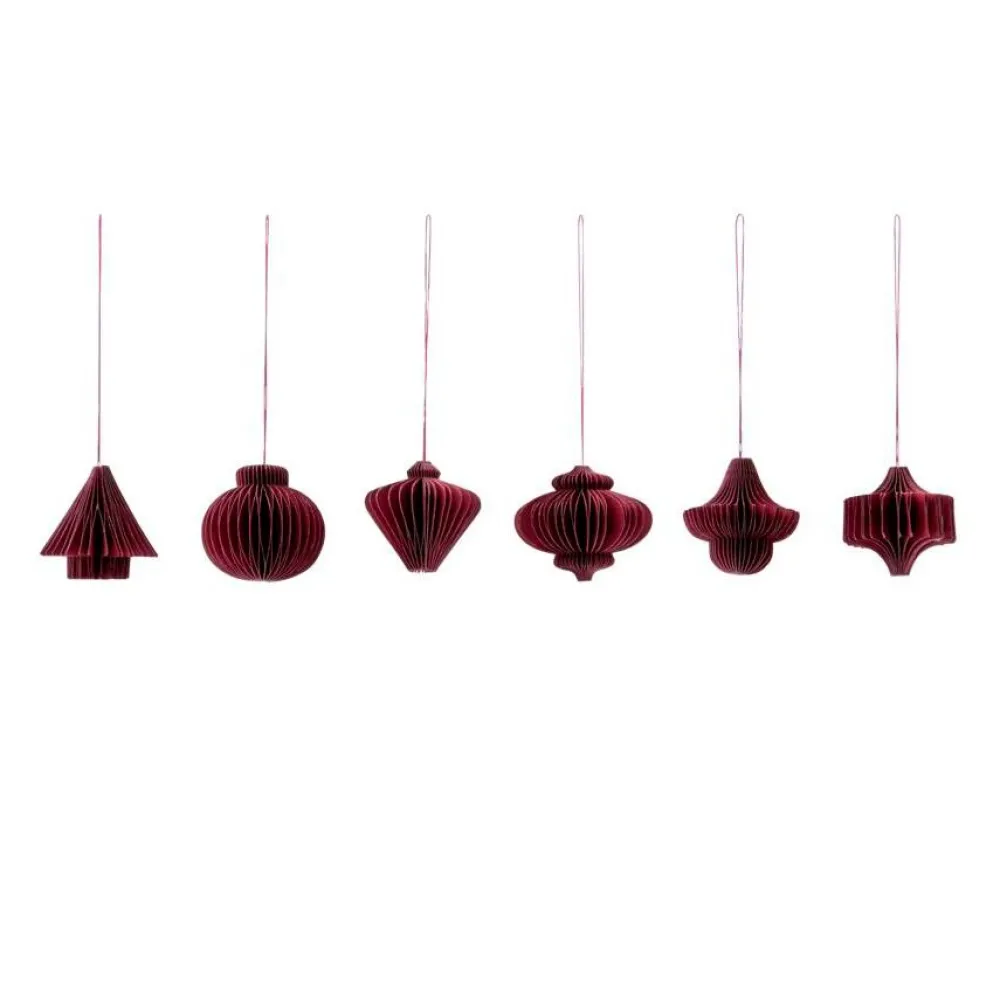 House Doctor Comb Ornaments Burgundy^ Juletræspynt|Julepynt