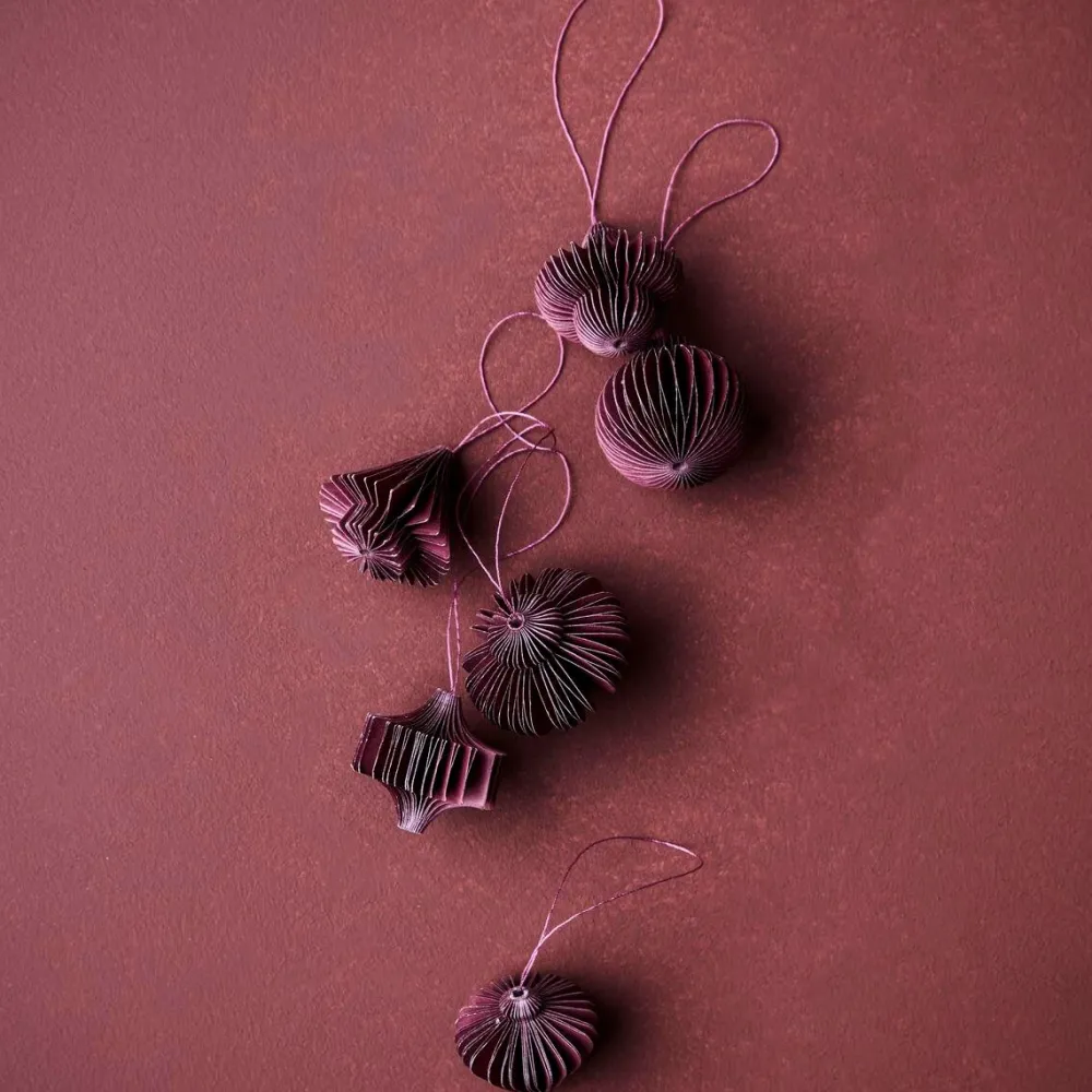 House Doctor Comb Ornaments Burgundy^ Juletræspynt|Julepynt