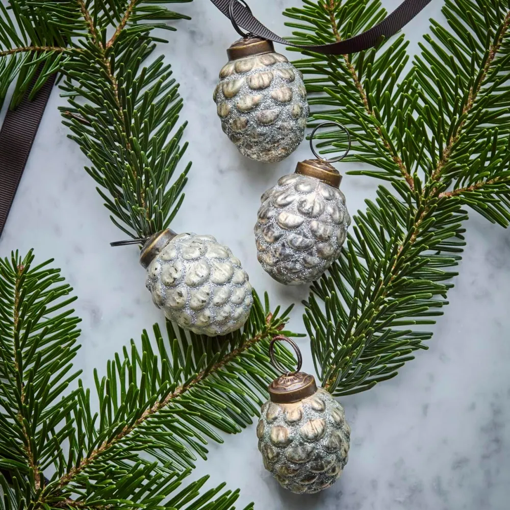 House Doctor Cone Ornaments Antique Silver^ Juletræspynt|Julepynt