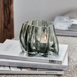 House Doctor Curva Tealight Holder Smoked Grey^ Lysestager