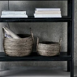 House Doctor Distra Storage Basket Black/Natural Small^ Kurve