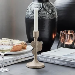 House Doctor Donna Candle Stand Beige^ Lysestager