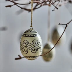 House Doctor Easter Egg Ornament 6 Pieces Black/Off-White Ø3^ Andet Boligtilbehør