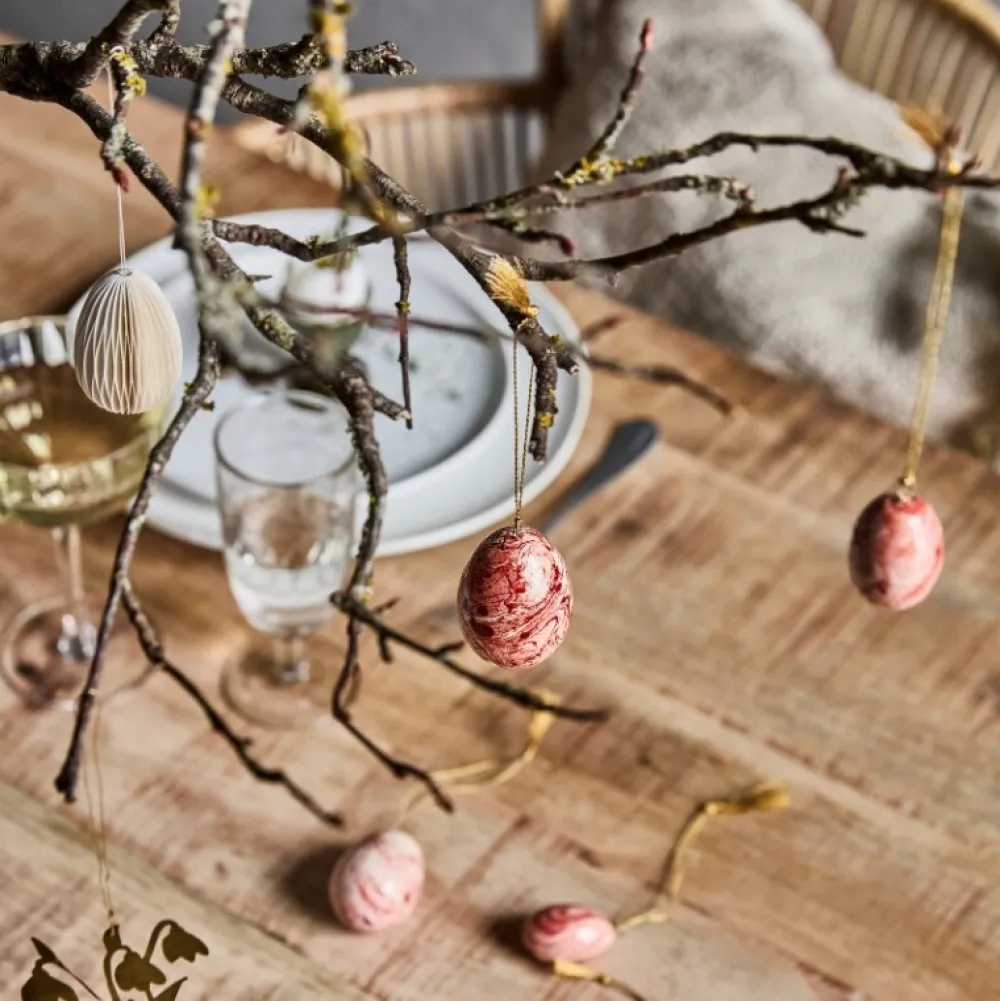 House Doctor Easter Egg Ornament 6 Pieces Burned Red^ Andet Boligtilbehør