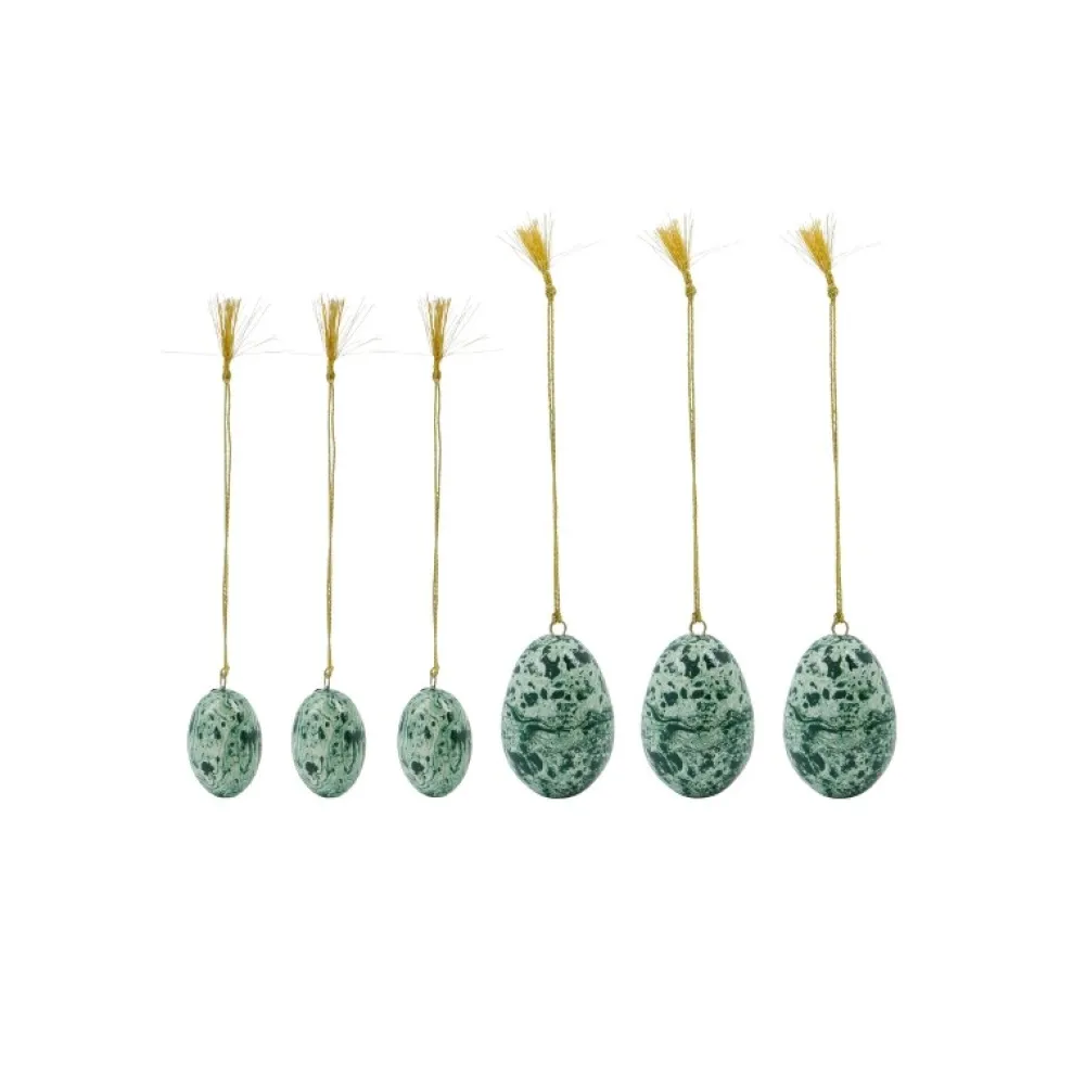 House Doctor Easter Egg Ornament 6 Pieces Green^ Andet Boligtilbehør