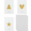 House Doctor Glitr Cards With Envelope Greeting White/Golden^ Julepynt