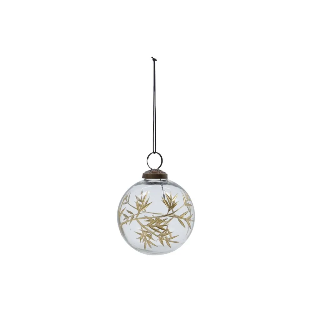 House Doctor Leaf Ornament Clear/Golden^ Juletræspynt|Julepynt
