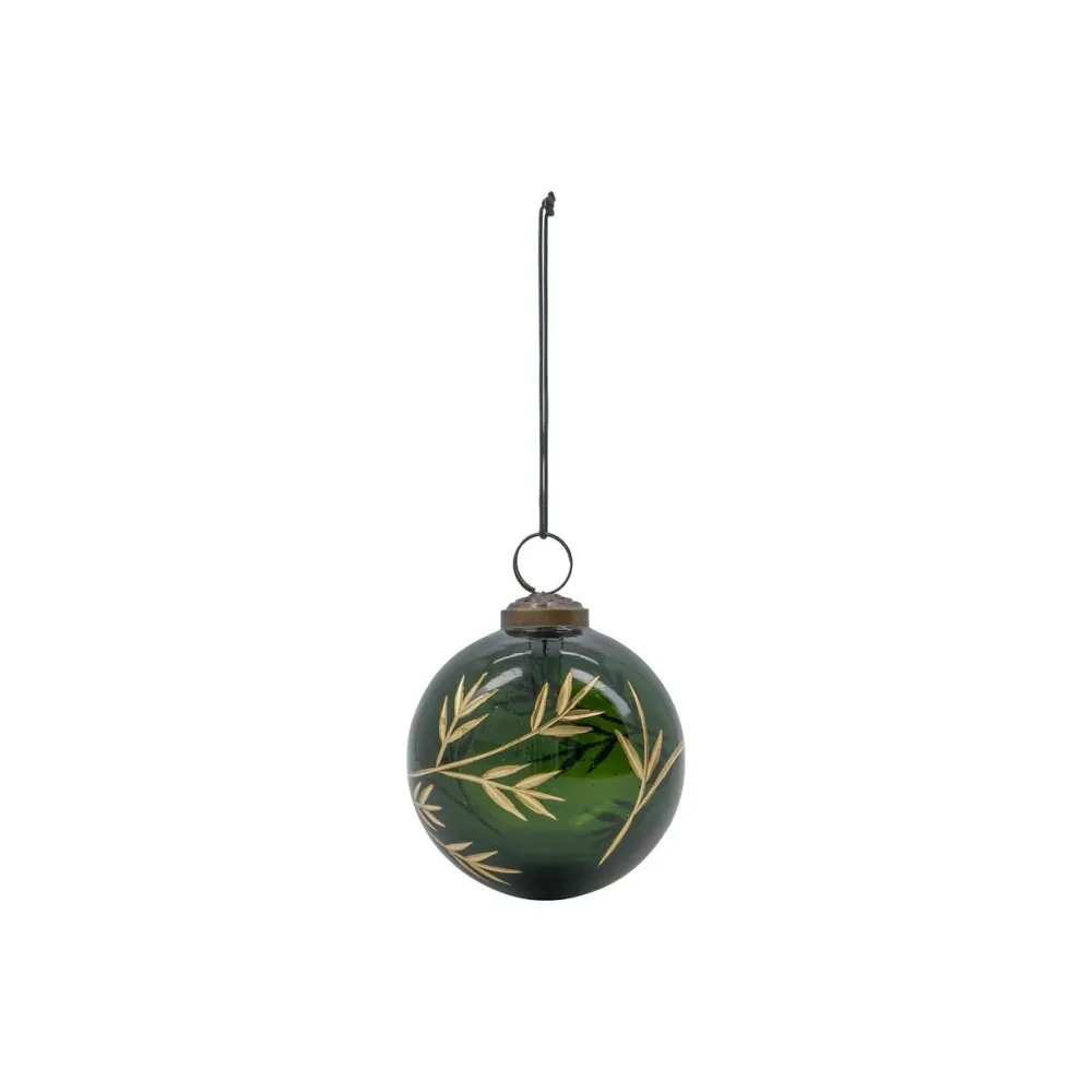 House Doctor Leaf Ornament Green/Golden^ Juletræspynt|Julepynt