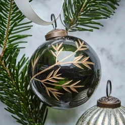 House Doctor Leaf Ornament Green/Golden^ Juletræspynt|Julepynt
