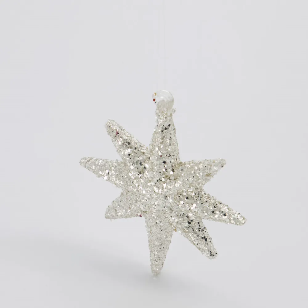 House Doctor Ornament Chunky Silver With Glitter^ Juletræspynt|Julepynt