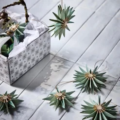 House Doctor Stari Ornaments Green/Champagne (6 Pieces)^ Juletræspynt|Julepynt