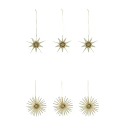 House Doctor Stari Ornaments Off-White/Champagne (6 Pieces)^ Juletræspynt|Julepynt