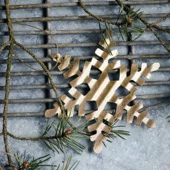 House Doctor Tin Plate Snowflake Ornament Antique Gold^ Juletræspynt|Julepynt