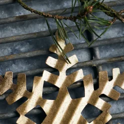 House Doctor Tin Plate Snowflake Ornament Antique Gold^ Juletræspynt|Julepynt