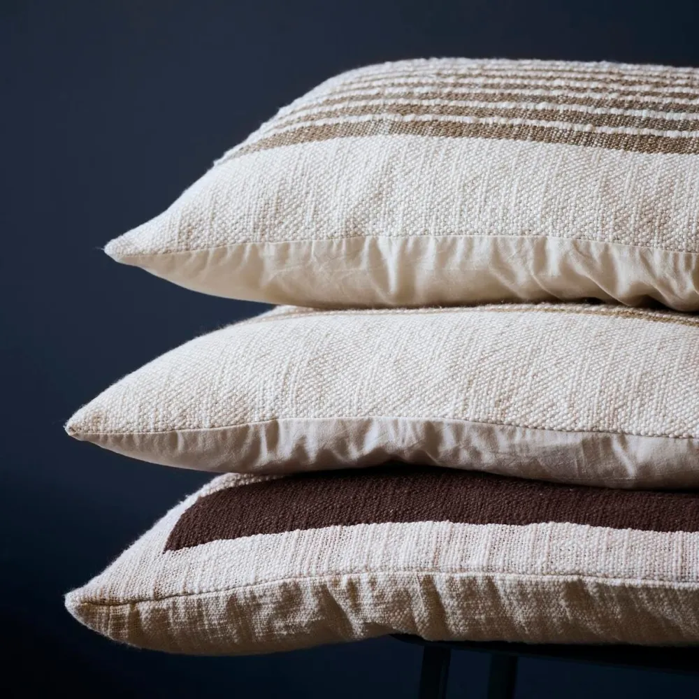 House Doctor Yarn Cushion Mustard 40x80 cm^ Puder