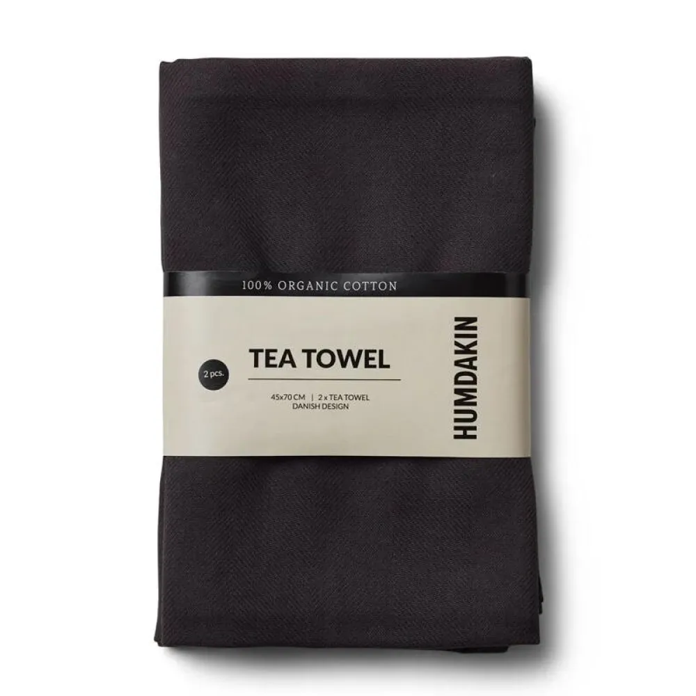 Humdakin Organic Tea Towels Coal^ Køkken|Køkkentekstiler