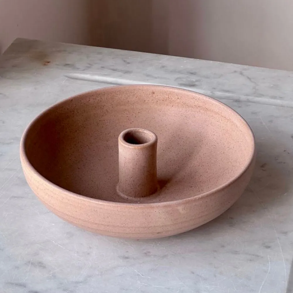 Julie Damhus Studio Oda Lysestage Skål Stor Beige^ Lysestager|Keramik & Porcelæn