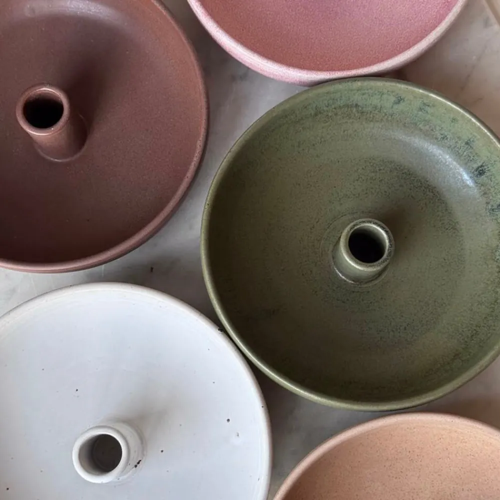 Julie Damhus Studio Oda Lysestage Skål Stor Beige^ Lysestager|Keramik & Porcelæn