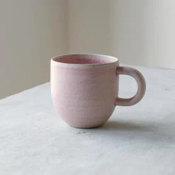 Julie Damhus Studio Oda Rund Kop Med Hank Rosa^ Keramik & Porcelæn