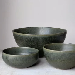 Julie Damhus Studio Oda Skål Mellem Grøn^ Køkken|Keramik & Porcelæn