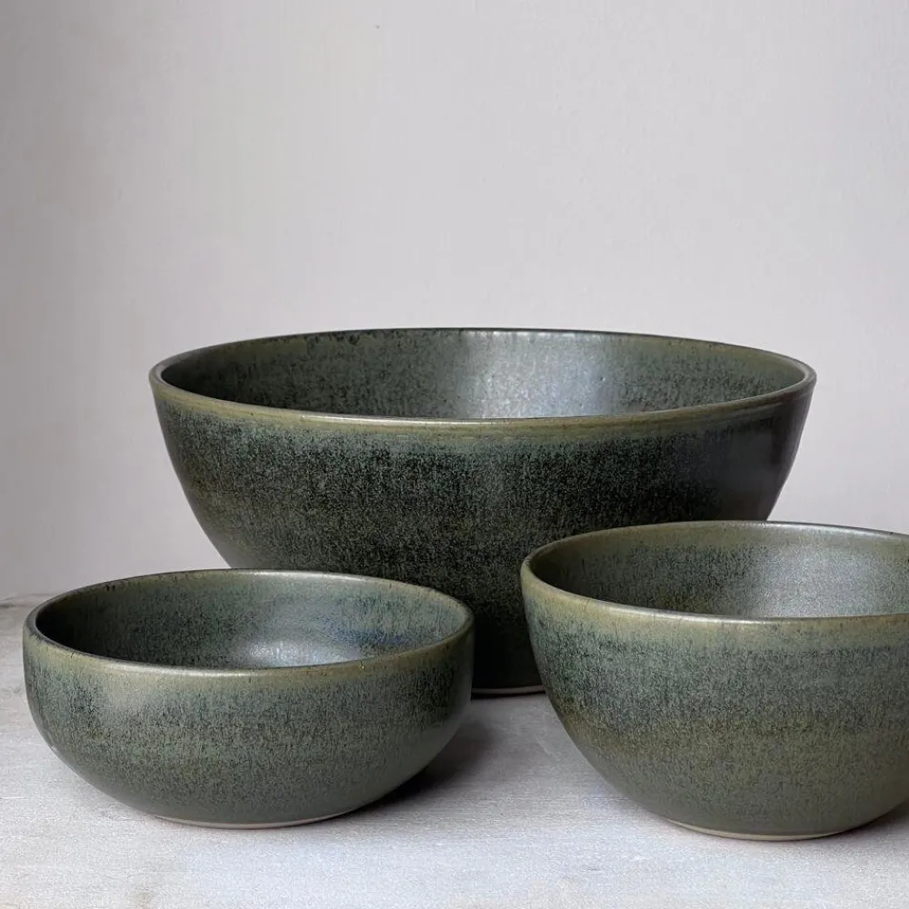 Julie Damhus Studio Oda Skål Mellem Grøn^ Køkken|Keramik & Porcelæn