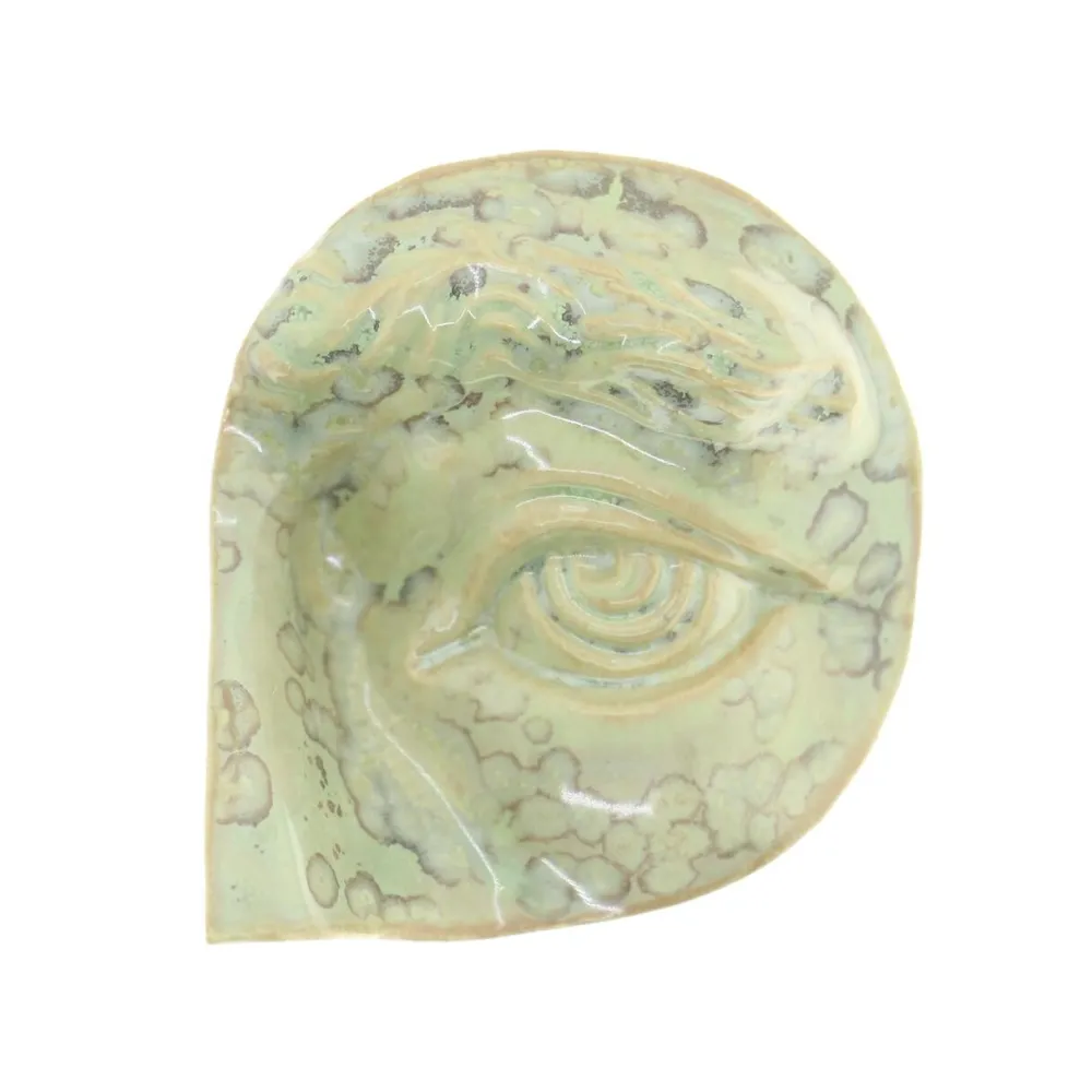 Laoru Laoru Rounded Eye Left Relief Crystal Green^ Keramik & Porcelæn