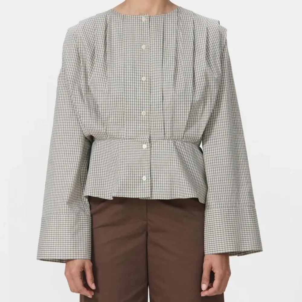 Lovechild 1979 Etta Blouse Beige Check^Dame Overdele