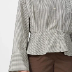 Lovechild 1979 Etta Blouse Beige Check^Dame Overdele