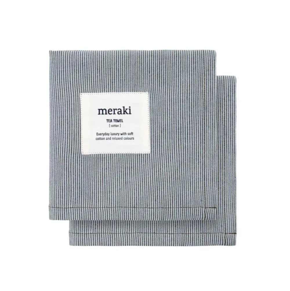 Meraki Tea Towels Verum Light Grey/Army^ Køkkentekstiler