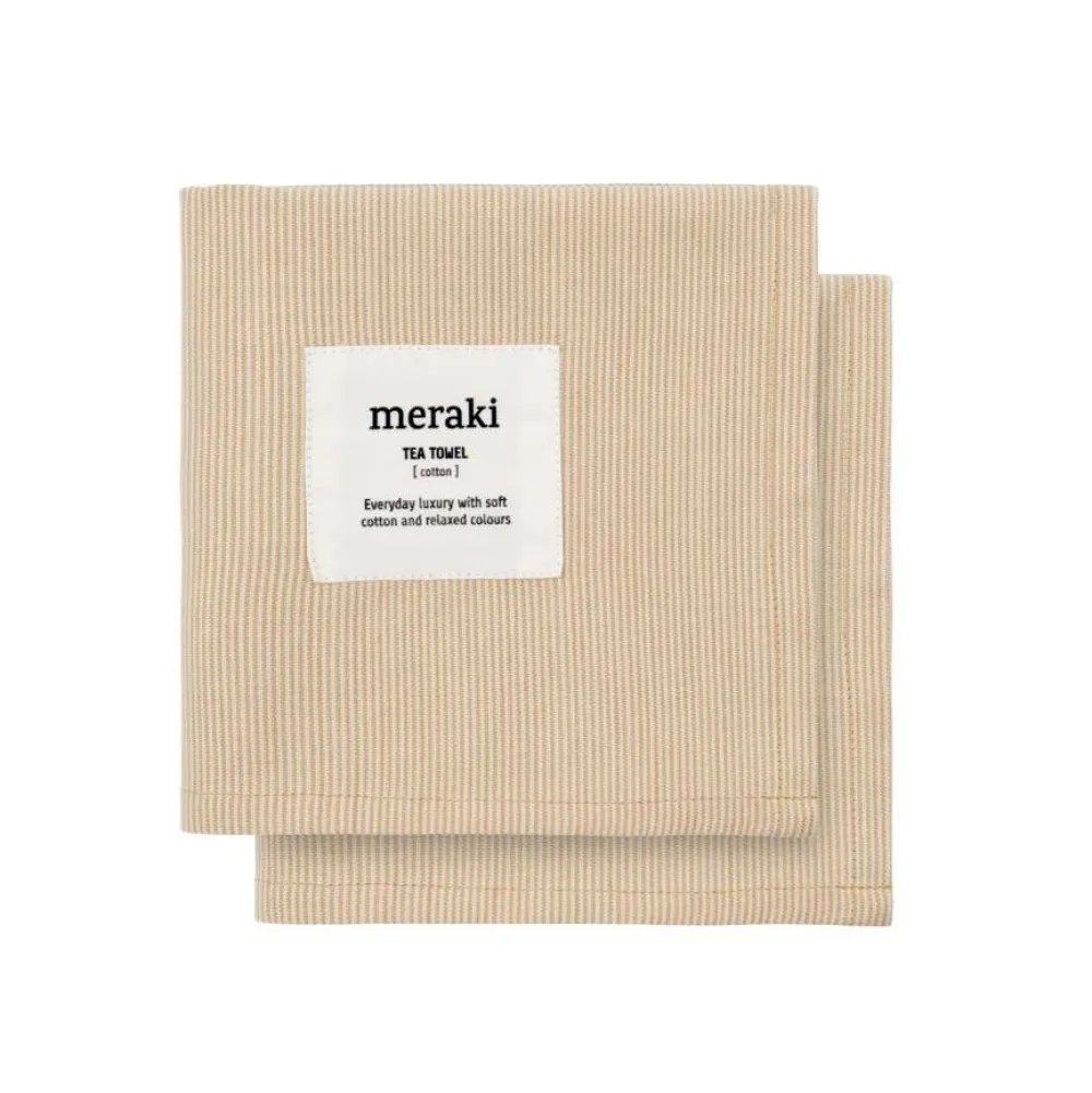 Meraki Tea Towels Verum Off White/Safari^ Køkkentekstiler
