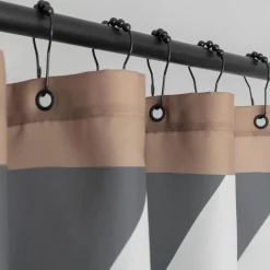 Mette Ditmer Diagonal Shower Curtain Dark Grey^ Badeværelse|Badtekstiler