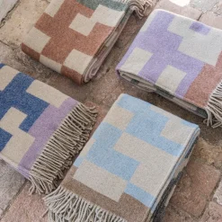 Mette Ditmer Maze Throw Light Blue^ Plaider